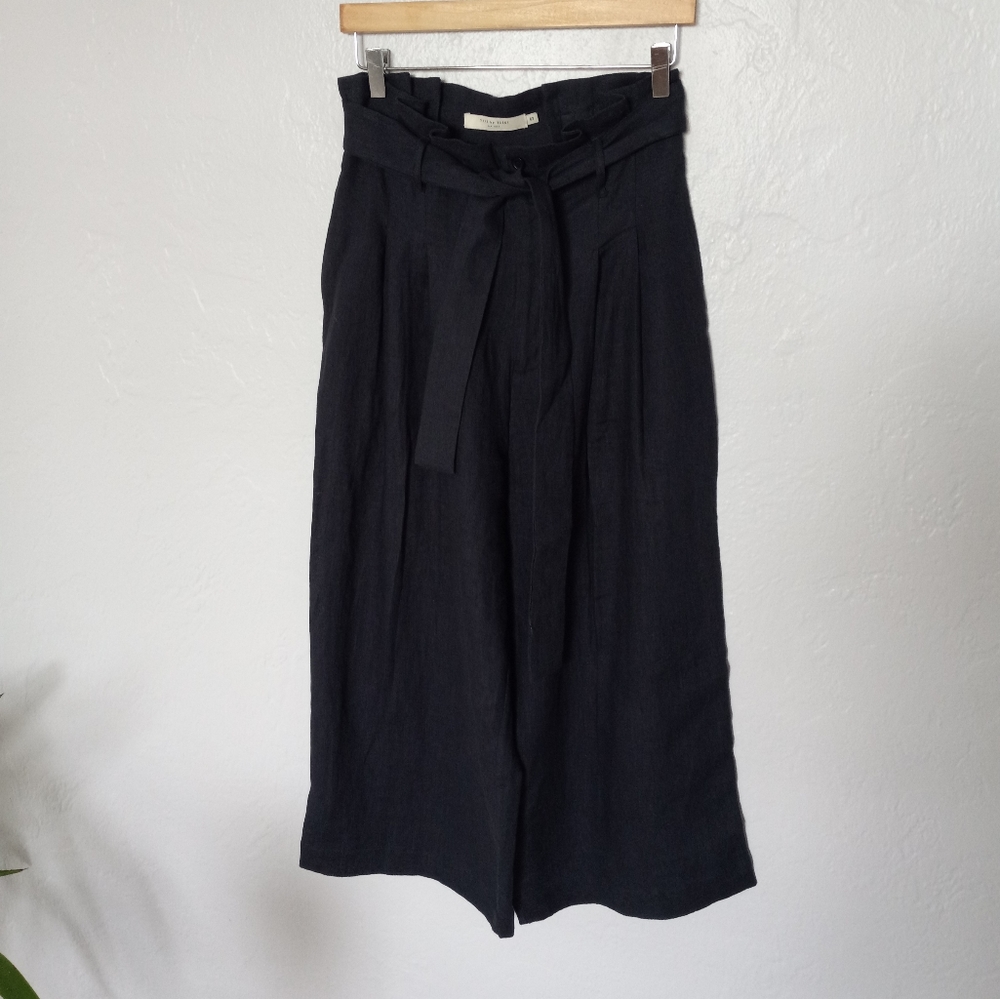 7115 By Szeki Pleated Linen Trouser Wide Leg Culotte S - Picture 6 of 16